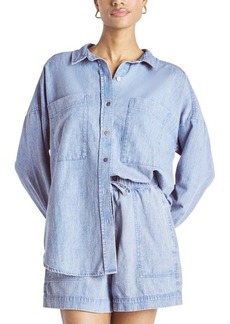 Splendid x Cella Jane Oversize Denim Button-Up Shirt