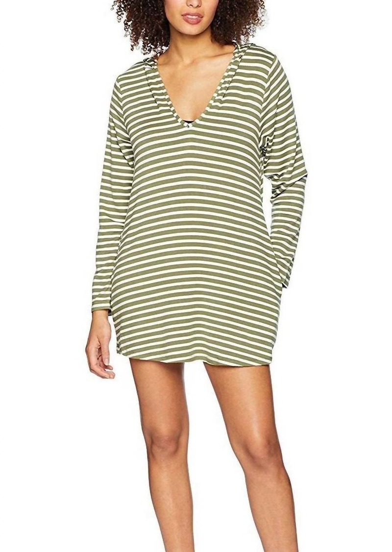 Splendid Stripe Covers Hoodie In Olive