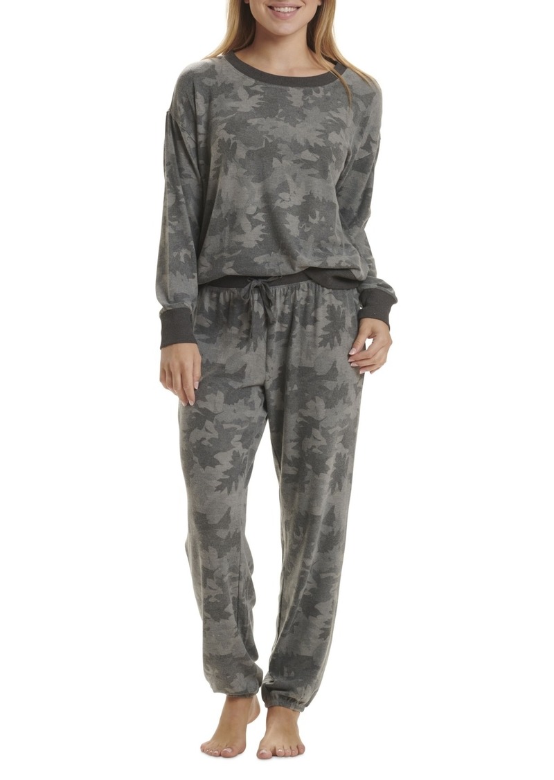 Splendid Women's Westport Long Sleeve Pajama Set - Charcoal Camo