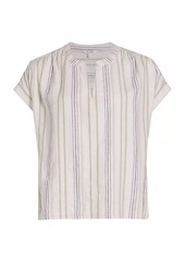 Splendid Wynn Striped Linen-Blend Blouse