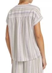 Splendid Wynn Striped Linen-Blend Blouse