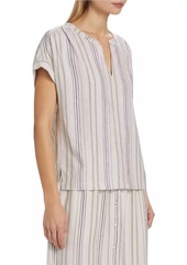 Splendid Wynn Striped Linen-Blend Blouse