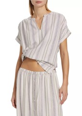 Splendid Wynn Striped Linen-Blend Blouse