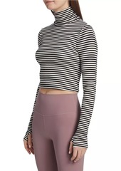 Splits59 Jackson Rib-Knit Crop Turtleneck Top