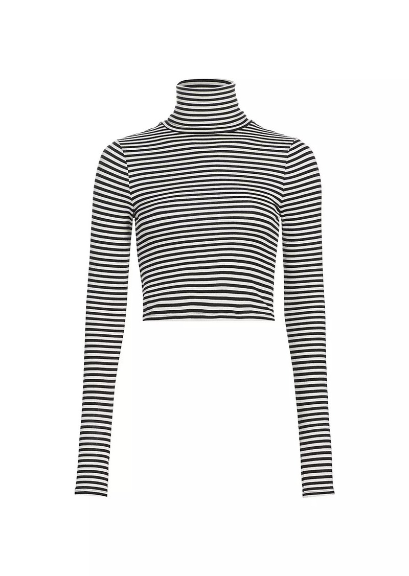 Splits59 Jackson Rib-Knit Crop Turtleneck Top