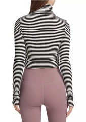 Splits59 Jackson Rib-Knit Crop Turtleneck Top