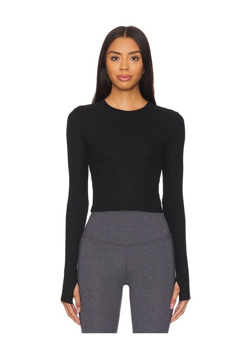 Splits59 Louise Rib Long Sleeve Crop Top