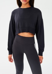 SPLITS59 Noah Crop Fleece Sweatshirt in Graphite at Nordstrom Rack