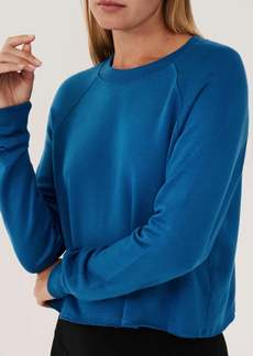 Splits59 Warm Up Crop Fleece Sweatshirt In Stone Blue