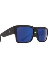 Spy Optic Cyrus Square Sunglasses Soft Matte Black/Bronze with Light Blue Spectra