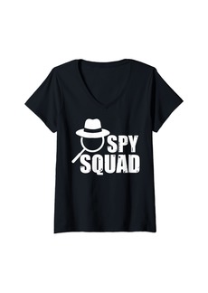 Womens Sarcastic Spy In Disguise Spy Squad Spy Birthday Party V-Neck T-Shirt