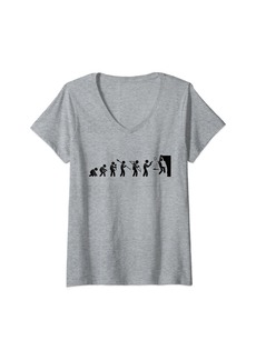 Womens Spy Evolution of a C.I.A - N.S.A - F.B.I SPY V-Neck T-Shirt