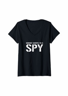 Womens Spy Nobody Knows I'm a Spy V-Neck T-Shirt