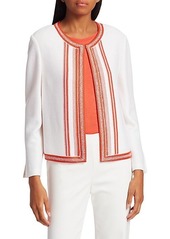 St. John Basket Stripe Knit Wool-Blend Jacket