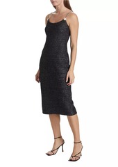 St. John Chain-Link & Metallic Tweed Midi-Dress