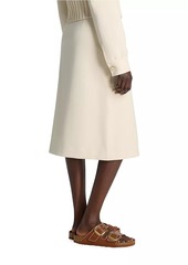 St. John Collection Line Crepe Midi-Skirt