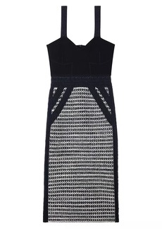 St. John Collection Line Knit Midi-Dress