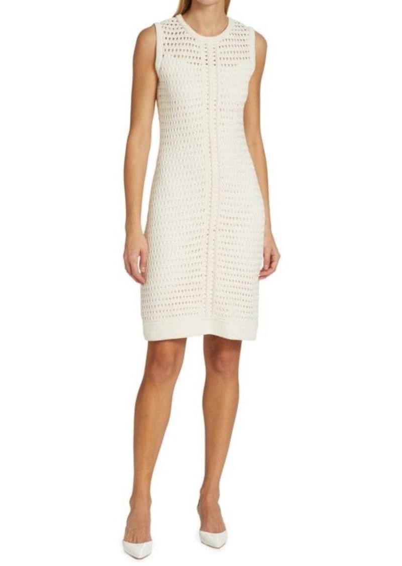 St. John Crochet Knit Sheath Dress