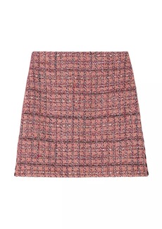St. John Evening Slub-Tweed A-Line Miniskirt