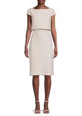 St. John ​Float Top Sequin Knit Sheath Dress