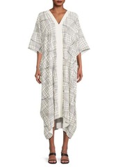 St. John Geometric Print Caftan Midi Dress