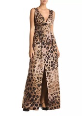 St. John Leopard-Print Maxi Dress