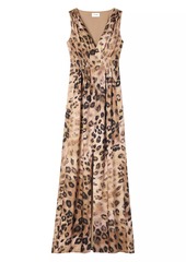 St. John Leopard-Print Maxi Dress