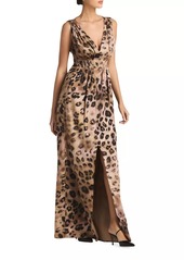 St. John Leopard-Print Maxi Dress