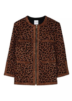 St. John Leopard Sequin Knit Jacket