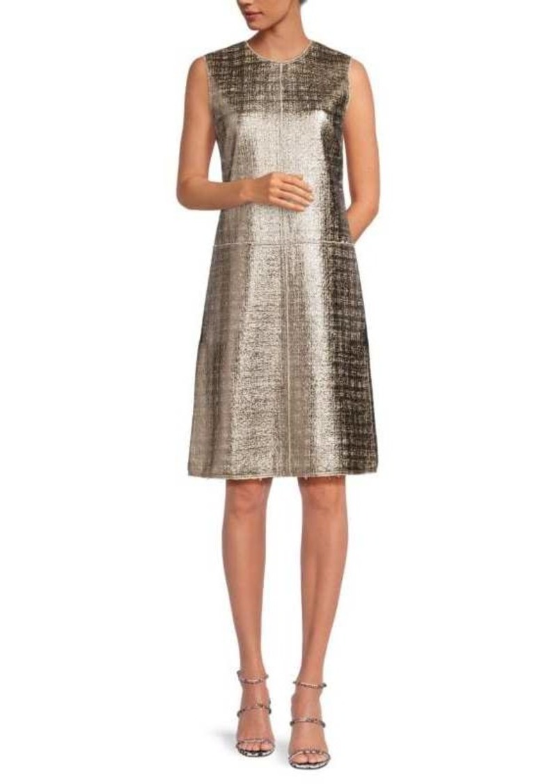 St. John Metallic Tweed Shift Dress