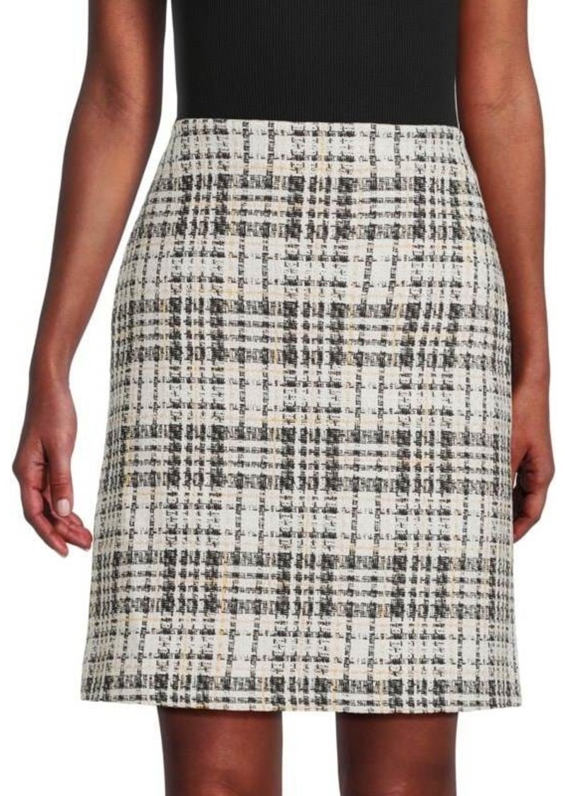 St. John ​Plaid Tweed Mini Skirt