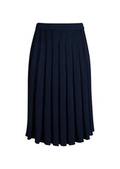 St. John Pleated Wool-Blend Skirt
