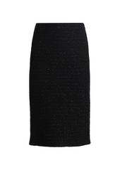St. John Sequin Tweed Knit Pencil Skirt