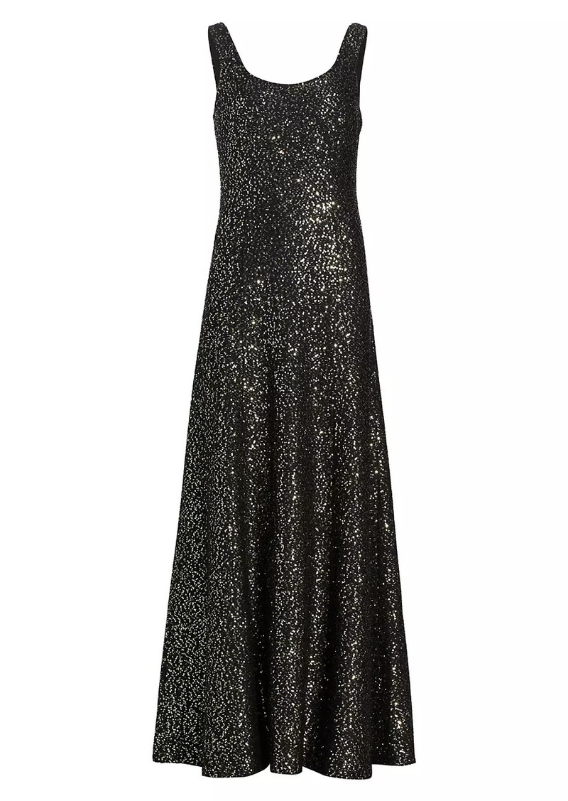 St. John Sleeveless Sequin Evening Gown