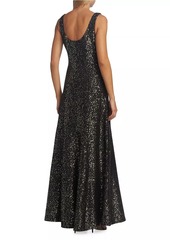 St. John Sleeveless Sequin Evening Gown