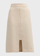 St. John Slit-Hem Stretch Crepe Suiting Skirt