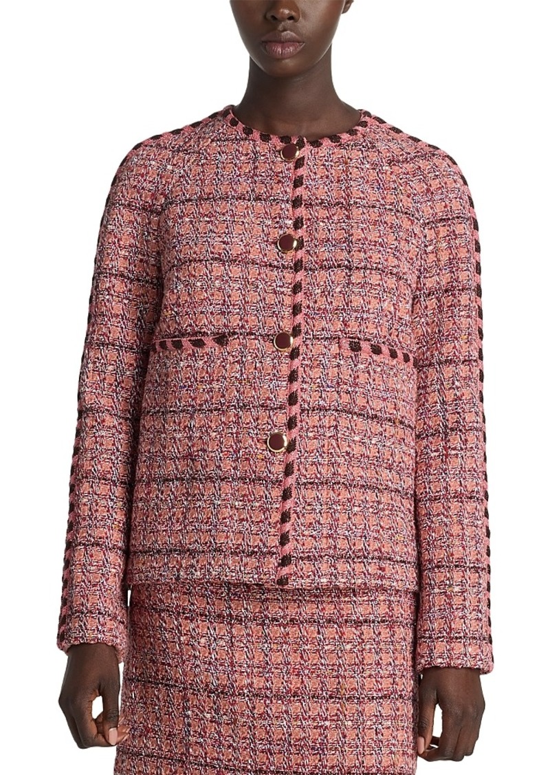 St. John Button Front Tweed Jacket