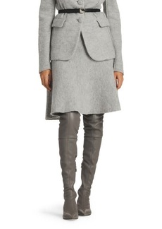 St. John Collection Brushed Wool & Mohair Blend A-Line Skirt