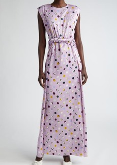 St. John Collection Collage Dots Sleeveless Maxi Dress