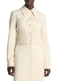 St. John Collection Corded Rib Stretch Crepe Crop Jacket
