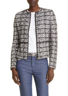 St. John Collection Cotton Blend Tweed Peplum Jacket