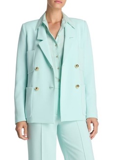 St. John Collection Double Breasted Italian Stretch Cady Blazer
