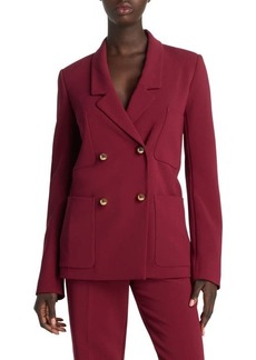 St. John Collection Double Breasted Stretch Cady Blazer