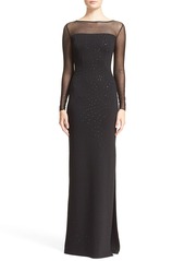 St. John Collection Embellished Shimmer Milano Knit Gown