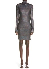 St. John Collection Foiled Rib Wool Dress in Black at Nordstrom