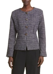 St. John Collection Graphic Check Tweed Jacket