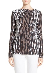 St. John Collection Leopard Safari Print Top