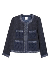 St. John Collection Openwork Pocket Metallic Tweed Jacket