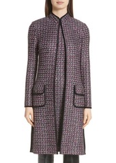 St. John Collection Painterly Sheen Tweed Knit Topper in Granite Multi at Nordstrom