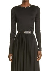 St. John Collection Ruched Long Sleeve Jersey Top